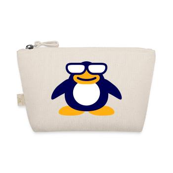 Pinguin Nerd Brille Hornbrille Geek Schlau Cool - Bio-Täschchen - Natur - Vorne