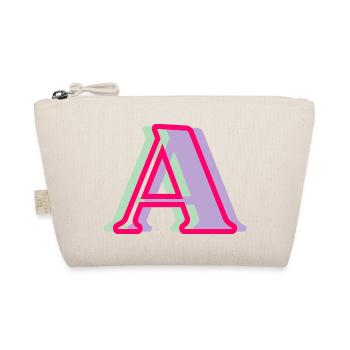 Letter A multicoloured - original gift idea - Organic Pouch - nature - Front