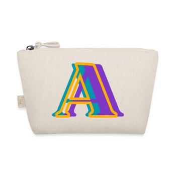 Letter A multicoloured - original gift idea - Organic Pouch - nature - Front