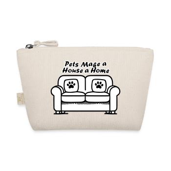 Sofa with paw prints - Pets make a house a home - Organic Pouch - nature - Front