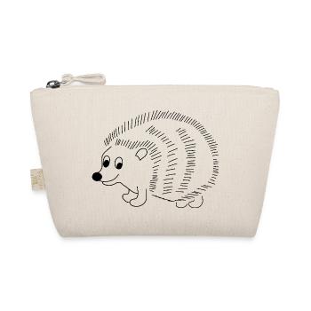 Hedgehog - graphic in black and white - Organic Pouch - nature - Front