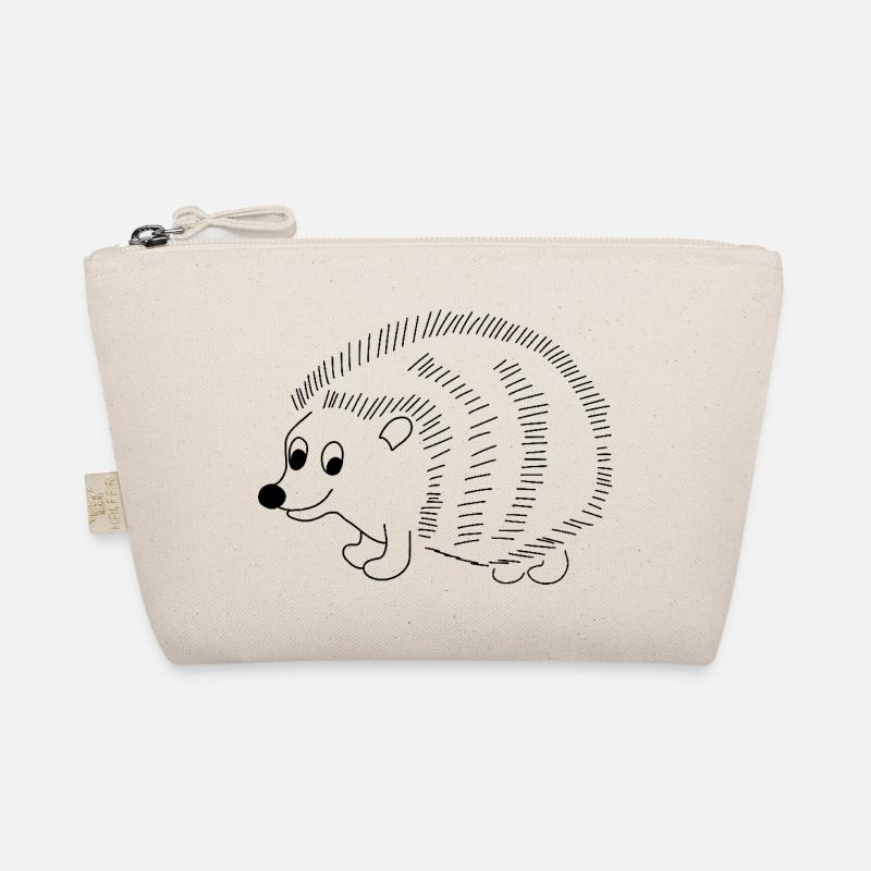 Hedgehog - graphic in black and white Organic Pouch