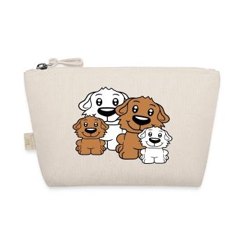 Hunde Familie Kinder Eltern Mutter Vater Papa Mama - Bio-Täschchen - Natur - Vorne