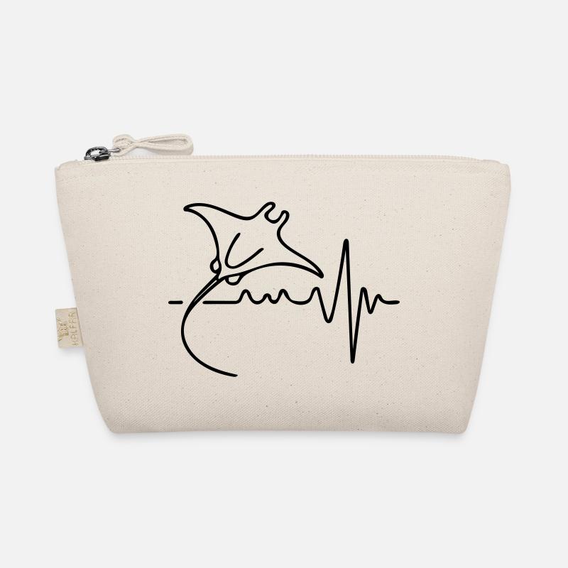 Eleganter Manta – Minimalistisches Ozean-Design - Bio-Täschchen - Natur