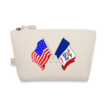 Flagge der USA und des Bundesstaates Iowa gekreuzt - Bio-Täschchen - Natur - Vorne
