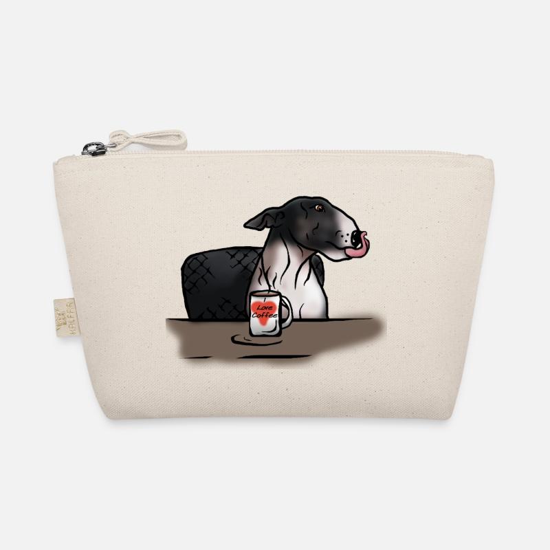 Bull Terrier "I love Coffee" - Organic Pouch - nature