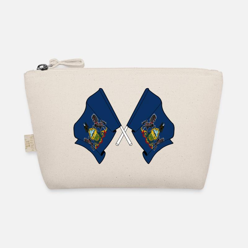 Two Flags Crossed Pennsylvania Organic Pouch