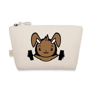 Bunny Bodybuilder Gym Muscles Strong Fitness Weight - Organic Pouch - nature - Front
