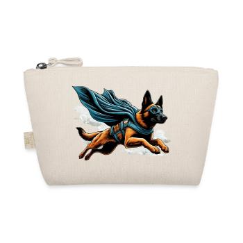 Super Dog Belgian Shepherd Cape Gift - Organic Pouch - nature - Front
