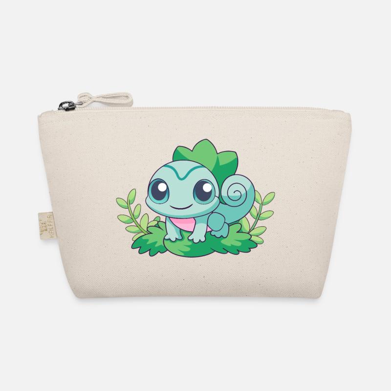 Bébé caméléon turquoise sur une branche Trousse biologique