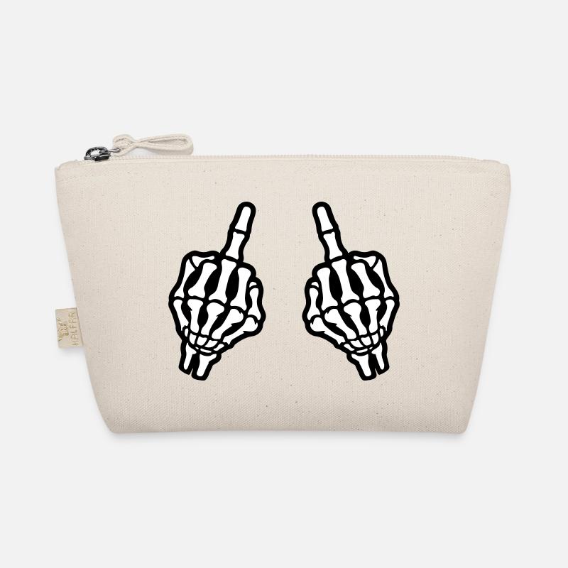 Mittelfinger Hand Skelett Bio-Täschchen