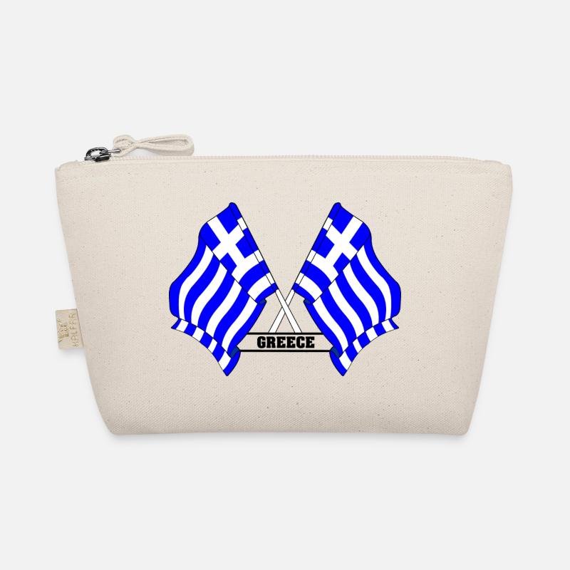 Drapeaux grecs croisés avec texte Trousse biologique