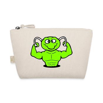 Raupe Bodybuilder Muskelaufbau Stark Fitness Gym - Bio-Täschchen - Natur - Vorne
