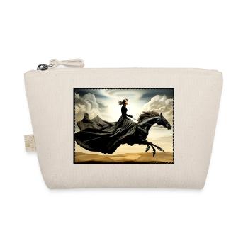 Dark elegant rider horse in the wind surreal - Organic Pouch - nature - Front