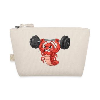 Lobster Workout Dumbbell Weightlifting Fitness Cartoon - Organic Pouch - nature - Front