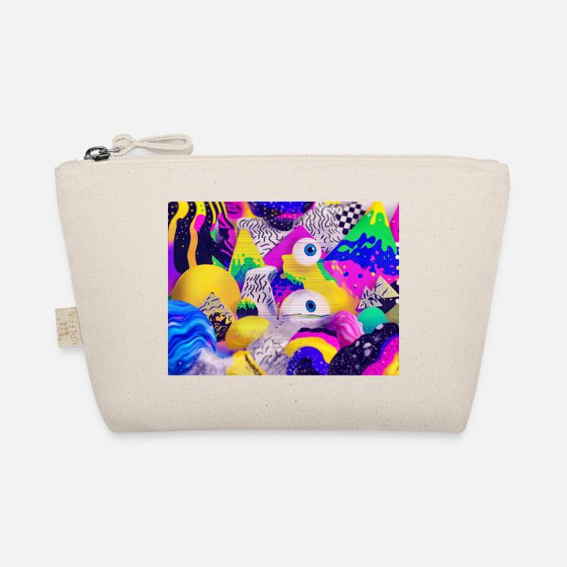 Bunte Psychedelic Geometry Illustration Bio-Täschchen