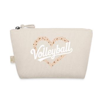 Conception de volley-ball en forme de cœur de léopard - Trousse biologique - nature - Devant