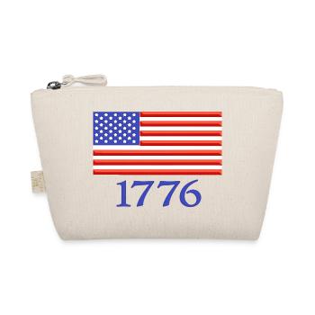1776 Amerikanische Flagge bestickt - Bio-Täschchen - Natur - Vorne