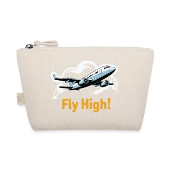 Jet in Sky Illustration Fly High - Organic Pouch - nature - Front