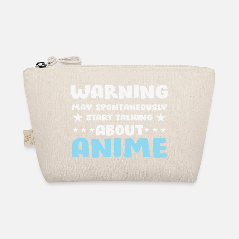 Anime Gesprächs-Warnung Spruch Shirt - Bio-Täschchen - Natur