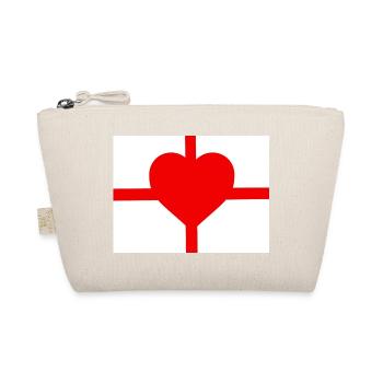 Heart Cross Minimalist Emblem - Organic Pouch - nature - Front