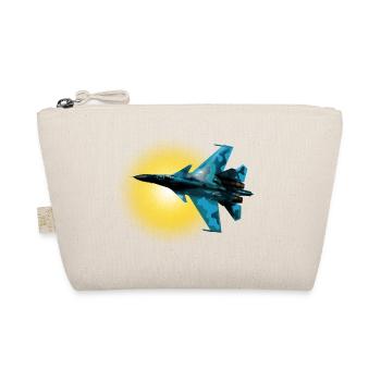 Blau Camouflage Kampfflugzeug Sonnenkreis - Bio-Täschchen - Natur - Vorne