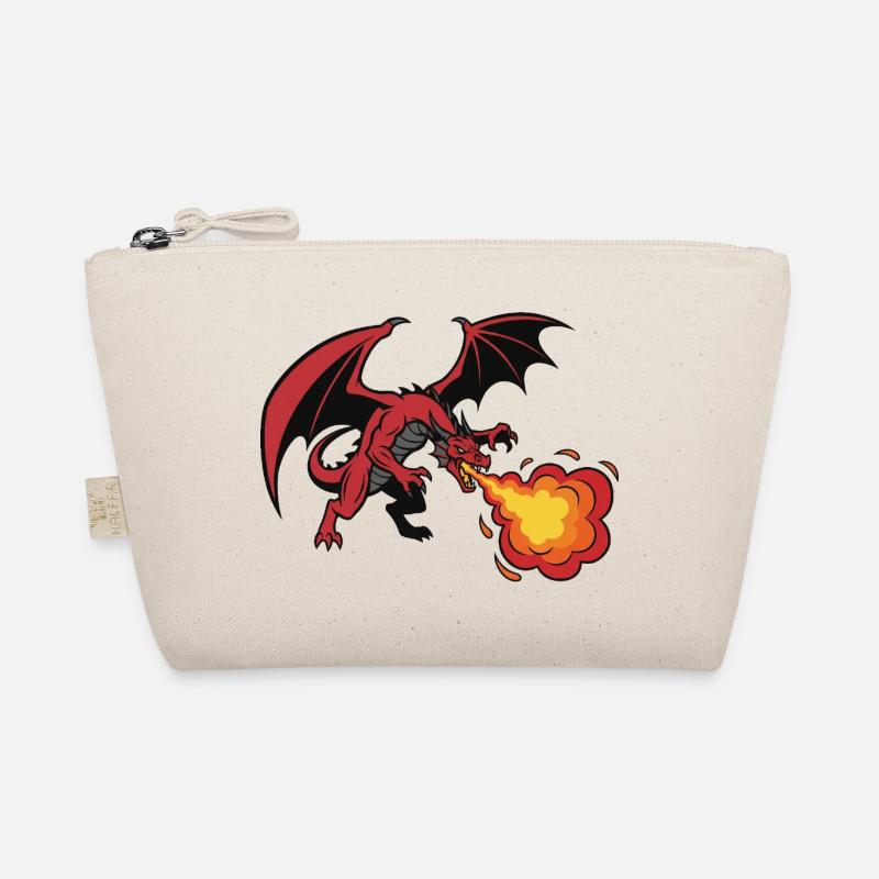 Roter Drache Feueratem Design - Bio-Täschchen - Natur