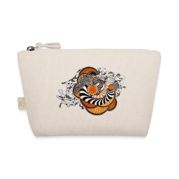 Orange Spiral Black and White Pattern - Organic Pouch - nature - Front