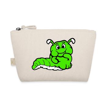 Caterpillar Worm Shy Friendly Curious Looking - Organic Pouch - nature - Front