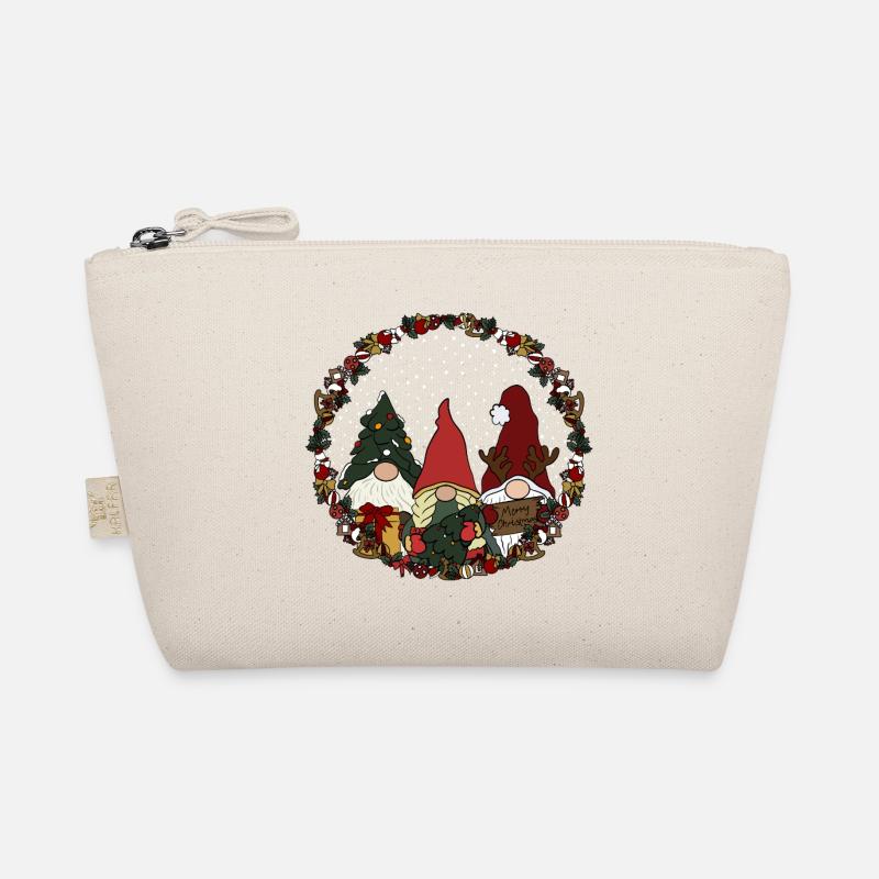 Wichtel  im Weihnachtskranz Bio-Täschchen