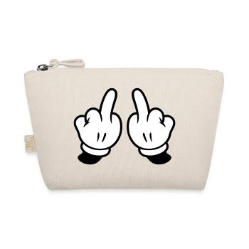Mittelfinger Hand Frech - Bio-Täschchen - Natur - Vorne