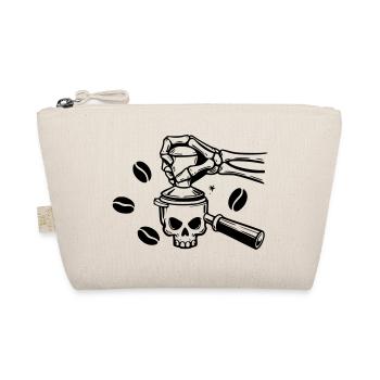 Coffee until death: Barista skull design - Organic Pouch - nature - Front