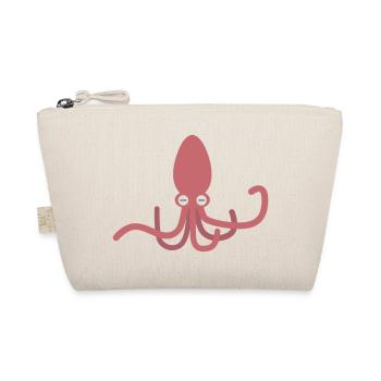 Pinker Tintenfisch – kawaii Cartoon Oktopus Design - Bio-Täschchen - Natur - Vorne