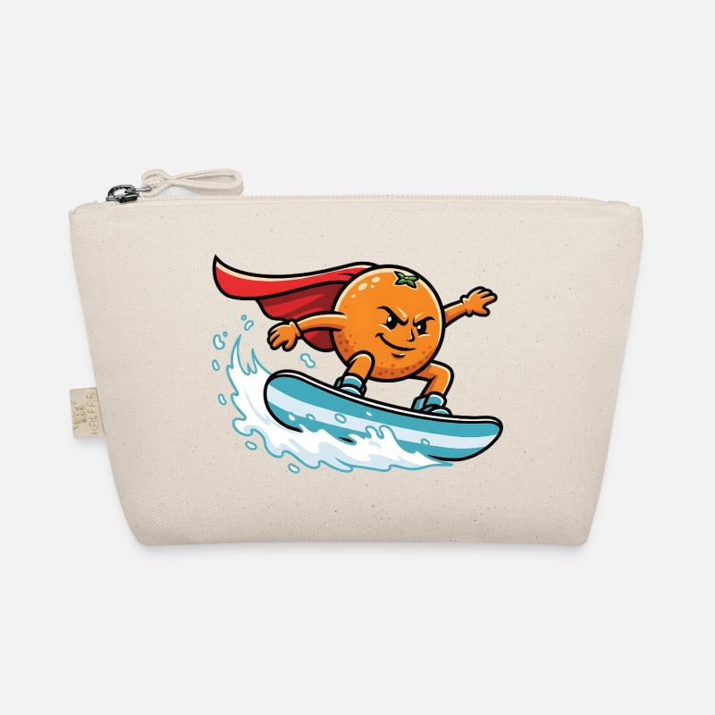 Superheld Orange Surfend Auf Welle Bio-Täschchen