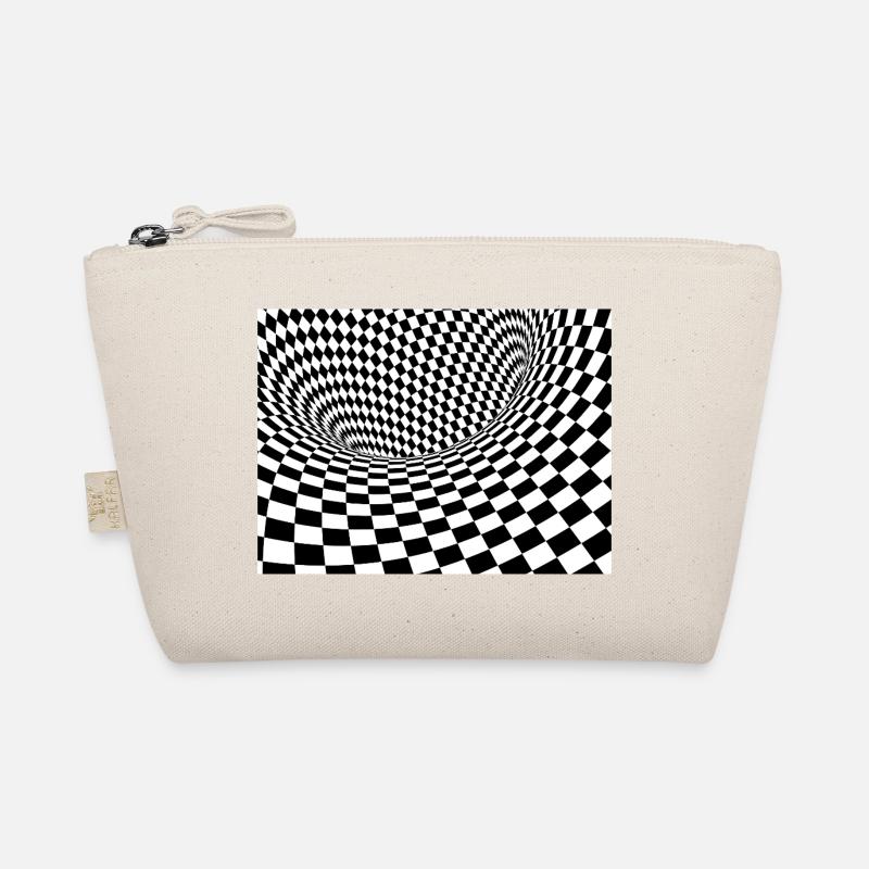 Optical Black Checkered Tunnel Organic Pouch