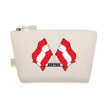 Austria Crossed Flags - Organic Pouch - nature - Front