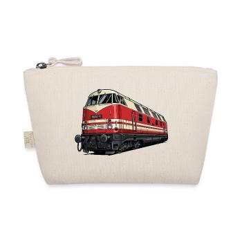 Rote Vintage Lokomotive Illustration BR 118 - Bio-Täschchen - Natur - Vorne
