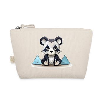 Low-Poly Panda am Eisgebirge - Organic Pouch - nature - Front