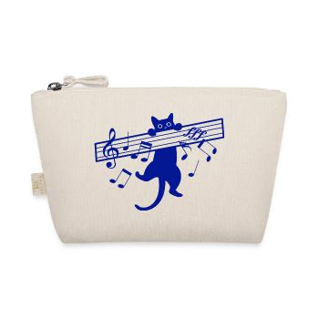Cute Cat Music Musician Musical Instrument - Organic Pouch - nature - Front