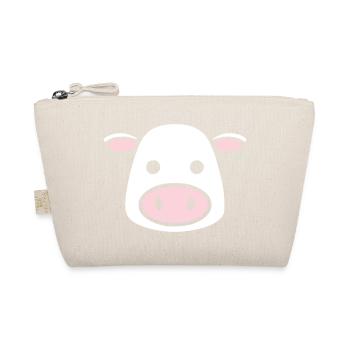 Cute Cow Head Face Comic Vector - Organic Pouch - nature - Front