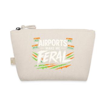 Travel anxiety humor, airport chaos, flying is - Organic Pouch - nature - Front