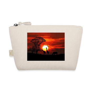 Retro Pixel Art African Savannah Sunset - Organic Pouch - nature - Front