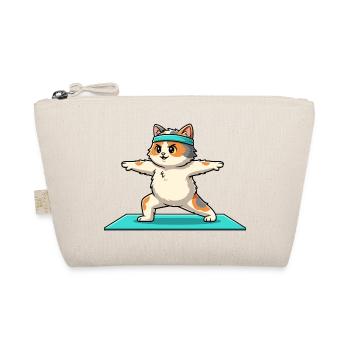 Chaton chat yoga faisant de l’art de la posture guerrière - Trousse biologique - nature - Devant