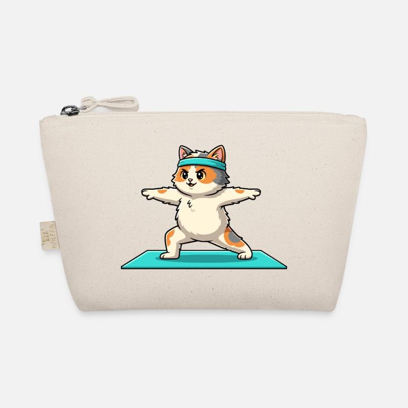 Yoga Cat Kitten Doing Warrior Pose Art Organic Pouch