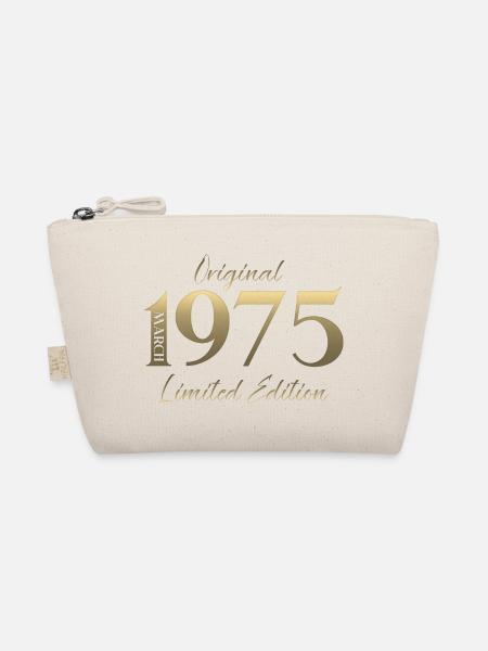 51st Birthday Gift Husband Wife March 1975 - Organic Pouch - nature - Front