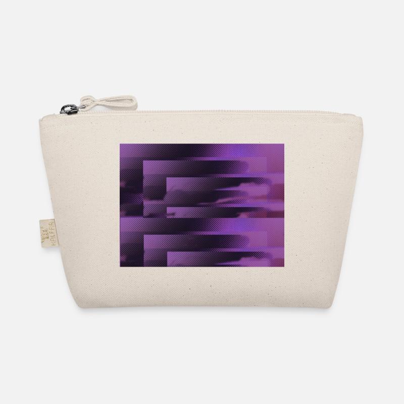 3D Glitch Purple Raster Neon - Bio-Täschchen - Natur