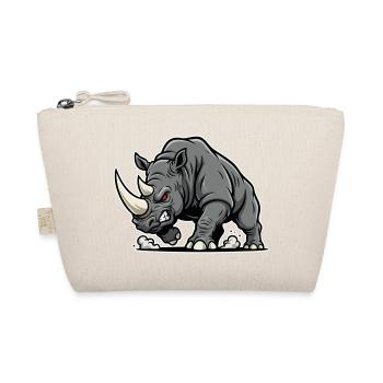 Rhinoceros Powerful Anger Wild Animal Logo - Organic Pouch - nature - Front