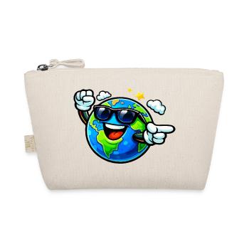 Sunny Earth with Sunglasses - Organic Pouch - nature - Front