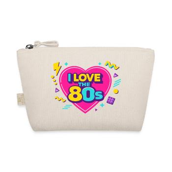 80s Retro Heart Neon Design - Organic Pouch - nature - Front