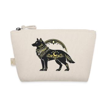 Moon wolf with gold ornaments - Organic Pouch - nature - Front